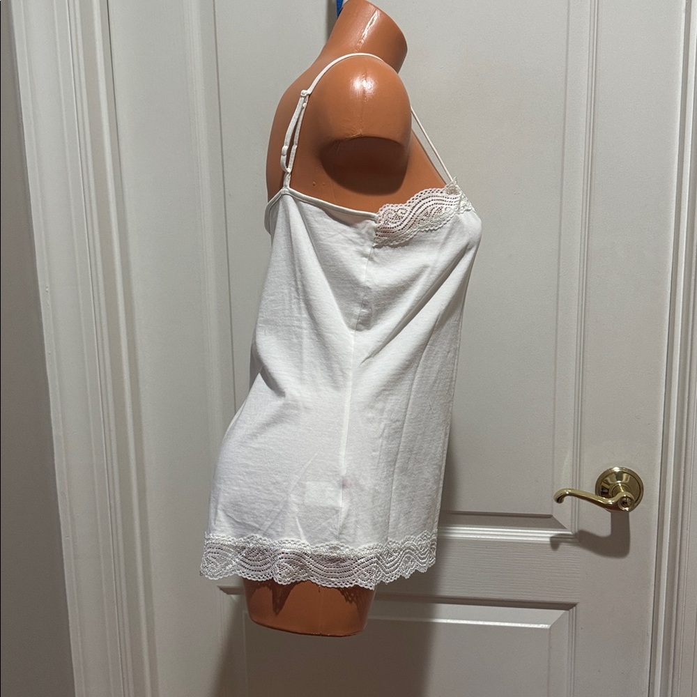 LOFT Ivory Lace Cami Adjustable Straps L Large EUC $40 KL - Picture 3 of 9